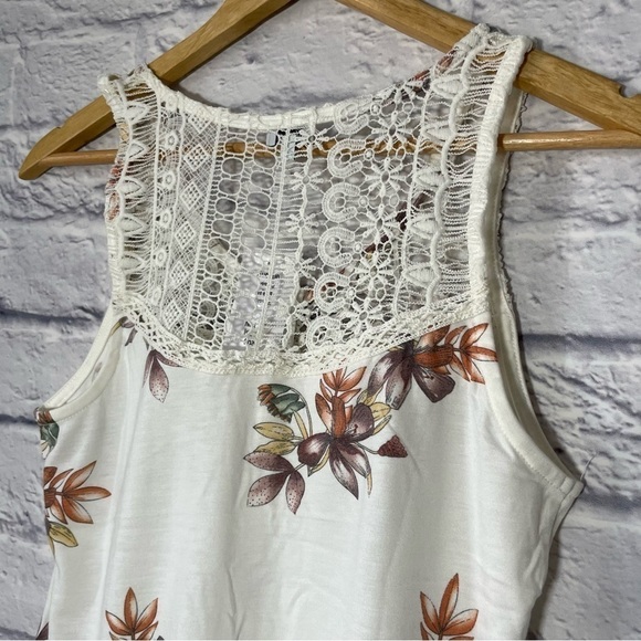 KISMET Vale Oach Print Button Front Crochet Yoke Trim Sleeveless Extra Small - Picture 7 of 11